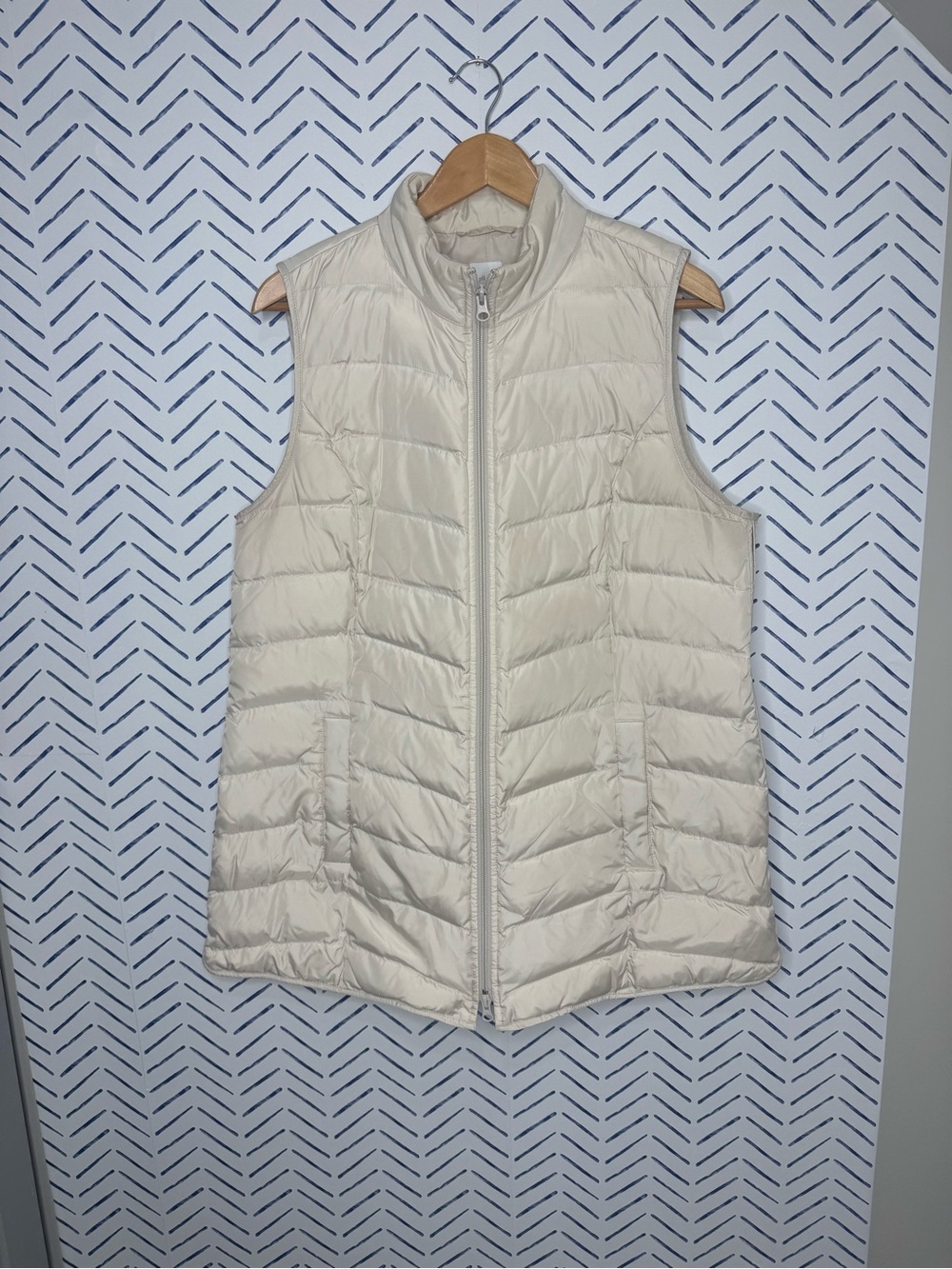 J.Jill Packable travel Vest Cream Excellent Large